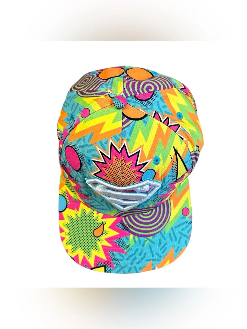 DC Comics Superman Snapback Hat Colorful Pop Art Comic Print Adjustable Cap